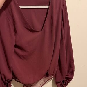 Anna Grace Wine Red Blouse